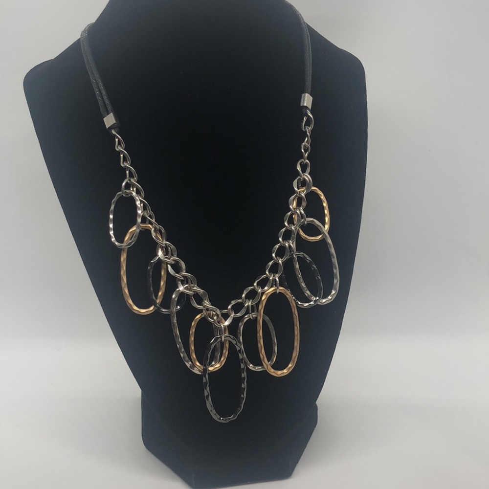 Multi colors metal ovals on cord EUC